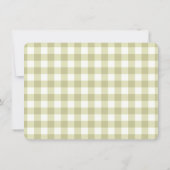 French Country Meadow Gingham - salie groen plaid. Bedankkaart (Achterkant)