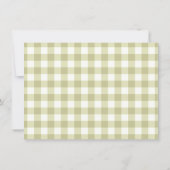 French Country Meadow Gingham - salie groen plaid. Bedankkaart (Achterkant)