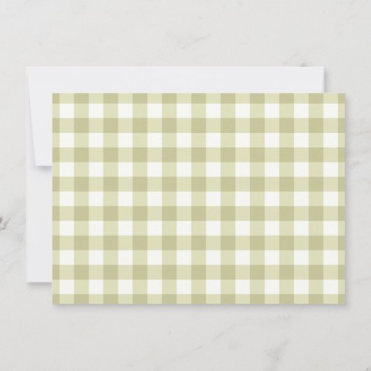 French Country Meadow Gingham - salie groen plaid. Bedankkaart (Achterkant)