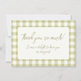 French Country Meadow Gingham - salie groen plaid. Bedankkaart