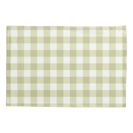 French Country Meadow Gingham - salie groen plaid. Kussensloop (Achterkant)