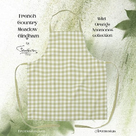 French Country Meadow Gingham - salie groen plaid. Schort