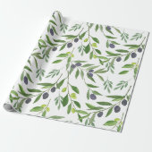 French Country Olive Pattern  Cadeaupapier (Uitgerold)