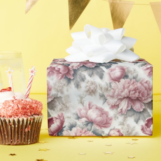 French Country Pink Pioenjes Cadeaupapier (Verjaardagsfeest)