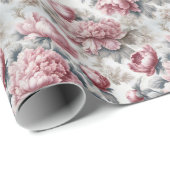 French Country Pink Pioenjes Cadeaupapier (Rol Hoek)