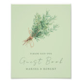 French Country Rosemary Wedding Guest Book Sign Foto Afdruk (Voorkant)