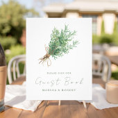 French Country Rosemary Wedding Guest Book Sign Foto Afdruk