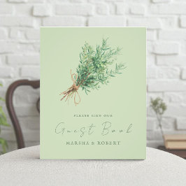 French Country Rosemary Wedding Guest Book Sign Foto Afdruk