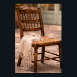 French Country Rustic Chair Wall Art Poster<br><div class="desc">Add timeless charm to your home with this French country rustic chair wall art print. This peaceful courtyard scene features a vintage wooden chair with a soft linen throw, bathed in warm sunlight on a stone patio. Inspired by classic European cottage gardens and relaxed farmhouse living, this elegant print brings...</div>
