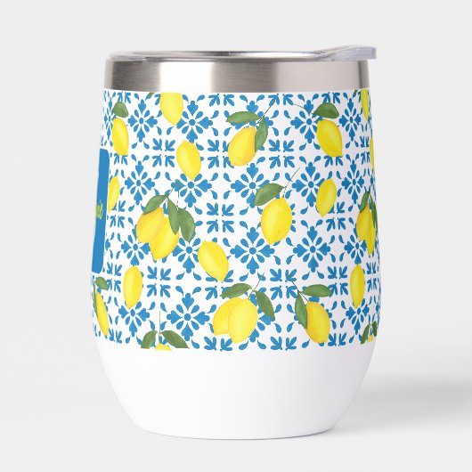 French Country Tile Lemon Pattern Name Monogram (Links)