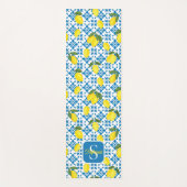 French Country Tile Lemons Pattern Name Monogram Yogamat (Voorkant)
