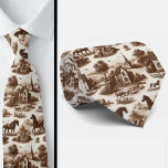 French Countryside Horse Toile de Jouy Neck Tie Stropdas<br><div class="desc">Brown French Countryside Horses Toile de Jouy Neck Tie Elevate your formalwear with timeless European charm. This elegant neck tie features a classic toile de Jouy pattern inspired by the romantic landscapes and horses of the French countryside. Rendered in rich brown tones on a soft neutral backdrop, the detailed pastoral...</div>