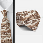 French Countryside Horse Toile de Jouy Neck Tie Stropdas<br><div class="desc">Brown French Countryside Horses Toile de Jouy Neck Tie Elevate your formalwear with timeless European charm. This elegant neck tie features a classic toile de Jouy pattern inspired by the romantic landscapes and horses of the French countryside. Rendered in rich brown tones on a soft neutral backdrop, the detailed pastoral...</div>