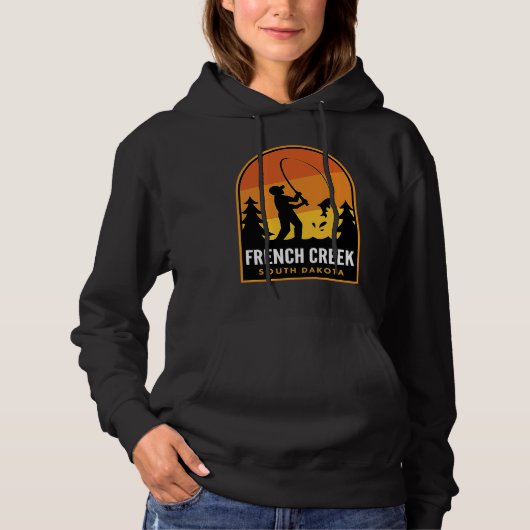 French Creek South Dakota Fishing Hoodie (Voorkant)