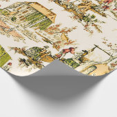 French Creme Toile Chinoiserie Rustic Decoupage Cadeaupapier (Hoek)