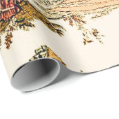 French Creme Toile Chinoiserie Rustic Decoupage Cadeaupapier (Rol Hoek)