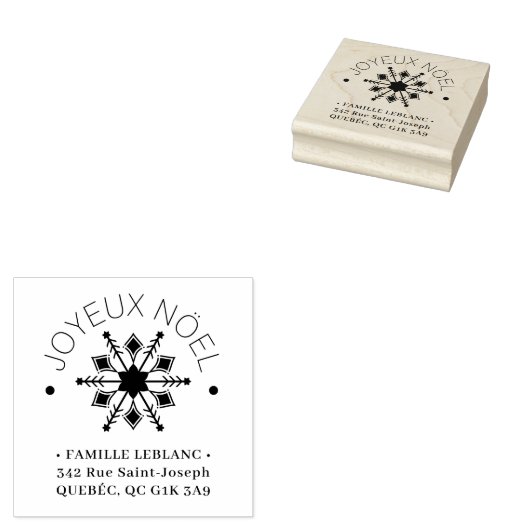 French Cute Sophisticated Snowflake Christmas Rubberstempel (Gestempeld)