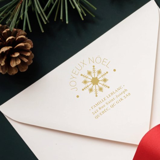 French Cute Sophisticated Snowflake Christmas Rubberstempel