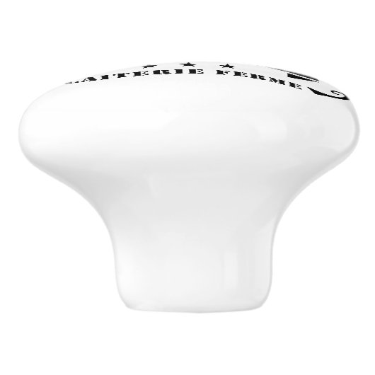 French diary farm logo knob / pull keramische knop (Zijkant)
