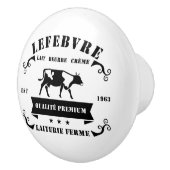 French diary farm logo knob / pull keramische knop (Rechts)