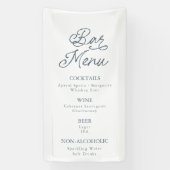 French Estate Wedding Bar Menu Sign Spandoek (Verticaal)