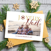 French Exquisite Snowflake Joyeux Noël Quote Photo Feestdagenkaart