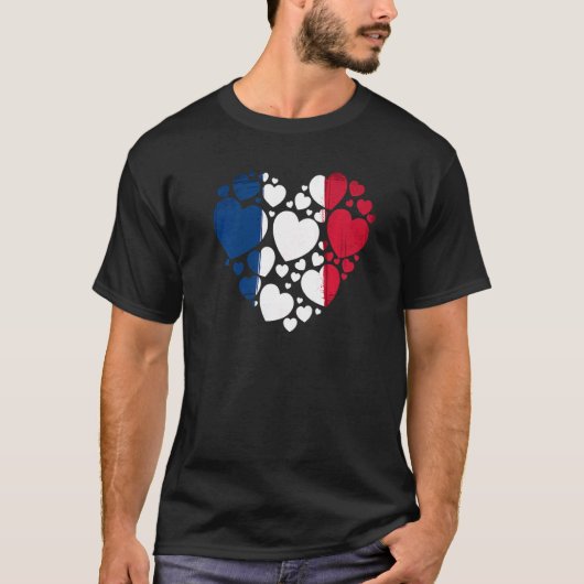 French Flag Heart Idea For Kids & France Flag Heri T-shirt (Voorkant)