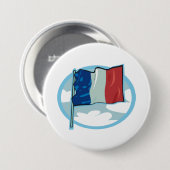 French Flag Tricolour Blue White Red France Ronde Button 7,6 Cm (Voorkant /achterkant)