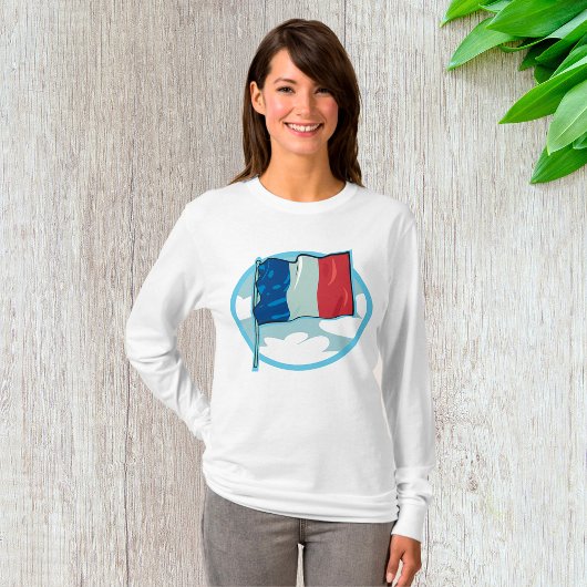 French Flag Tricolour Blue White Red France T-shirt