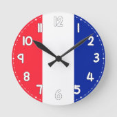 French Flag Wall Clock - Flag of France Ronde Klok (Voorkant)