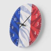 French Flag Wall Clock — Waving Flag Design Grote Klok (Hoek)