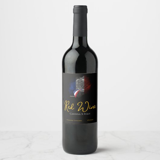 French flag wijn etiket (Voorkant)