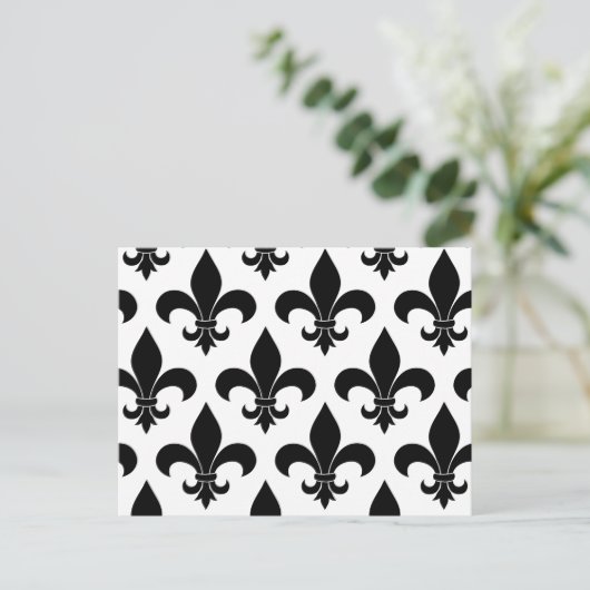French Fleur de lis Pattern Classic Briefkaart (Staand voorkant)