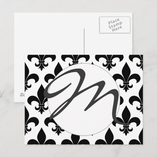 French Fleur de lis Pattern Classic Briefkaart (Voorkant / Achterkant)