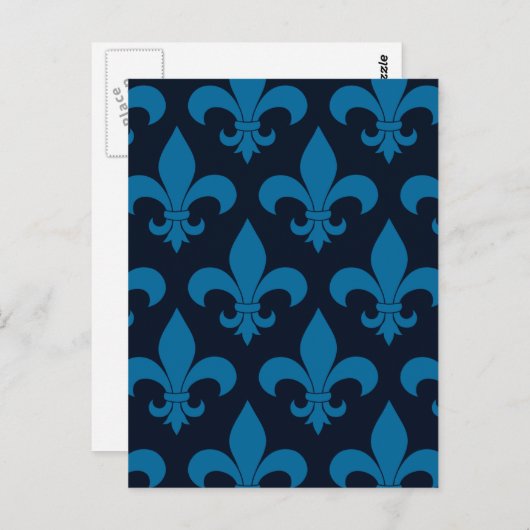 French Fleur de lis Pattern Classic Briefkaart (Voorkant / Achterkant)