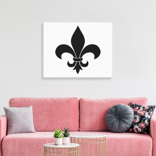 French Fleur de lis Pattern Classic Canvas Afdruk (Insitu (Woonkamer))