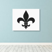 French Fleur de lis Pattern Classic Canvas Afdruk (Insitu (Houten vloer))