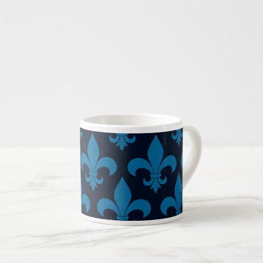 French Fleur de lis Pattern Classic Espresso Kop (Voorkant rechts)