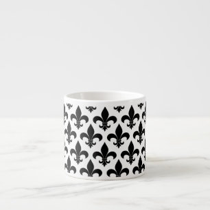 French Fleur de lis Pattern Classic Espresso Kop