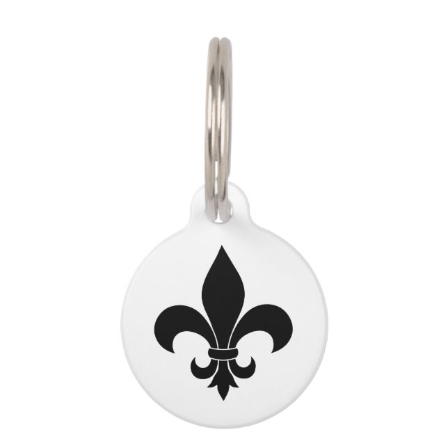 French Fleur de lis Pattern Classic Huisdierpenning (Voorkant)