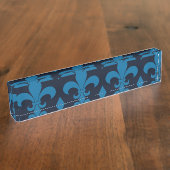 French Fleur de lis Pattern Classic Naambordje (Zijkant)