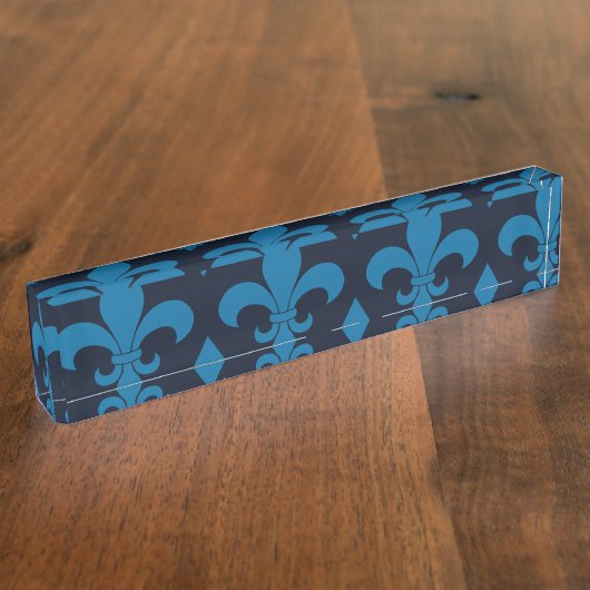 French Fleur de lis Pattern Classic Naambordje (Zijkant)