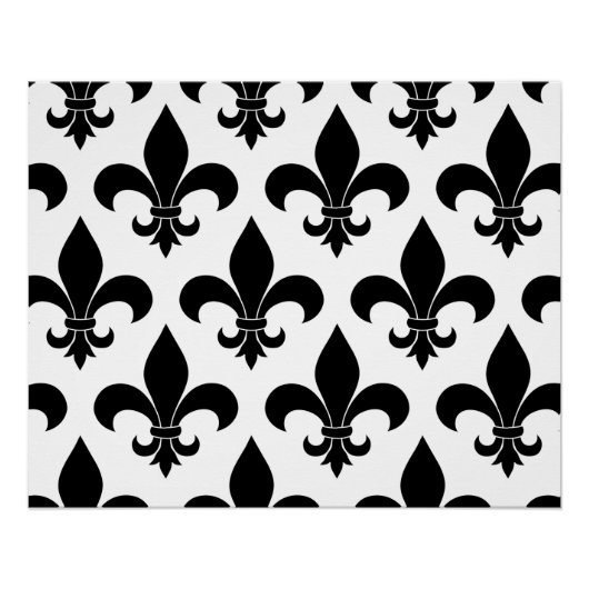 French Fleur de lis Pattern Classic Poster (Voorkant)