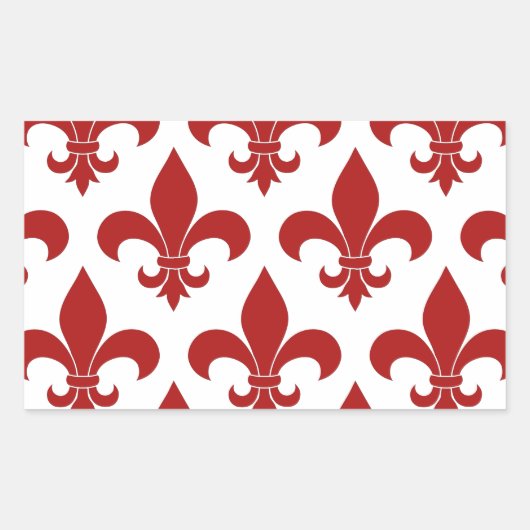 French Fleur de lis Pattern Classic Rechthoekige Sticker (Voorkant)