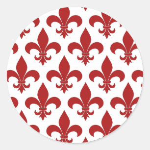 French Fleur de lis Pattern Classic Ronde Sticker