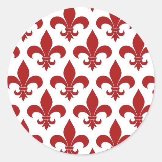 French Fleur de lis Pattern Classic Ronde Sticker (Voorkant)
