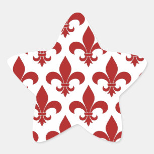 French Fleur de lis Pattern Classic Ster Sticker