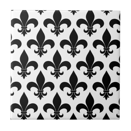French Fleur de lis Pattern Classic Tegeltje (Voorkant)
