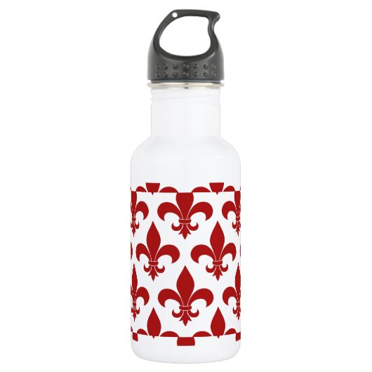 French Fleur de lis Pattern Classic Waterfles (Voorkant)
