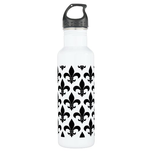 French Fleur de lis Pattern Classic Waterfles (Voorkant)